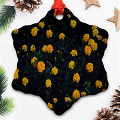 Bloomed Yellow Petaled Flower Plants Snowflake Ornament (two Sides) by artworkshop