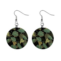 Autumn Fallen Leaves Dried Leaves Mini Button Earrings by Simbadda