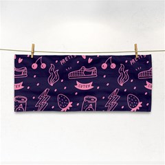 Various Cute Girly Stuff Seamless Pattern Hand Towel by Simbadda