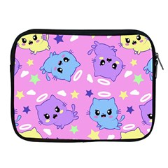 Seamless Pattern With Cute Kawaii Kittens Apple Ipad 2/3/4 Zipper Cases by Simbadda