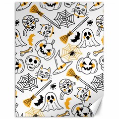 Funny Hand Drawn Halloween Pattern Canvas 12  X 16  by Simbadda