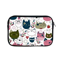 Pattern With Cute Cat Heads Apple Ipad Mini Zipper Cases by Simbadda