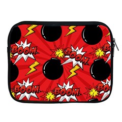 Pop Art Comic Pattern Bomb Boom Explosion Background Apple Ipad 2/3/4 Zipper Cases by Simbadda