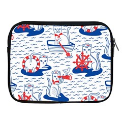 Nautical Cats Seamless Pattern Apple Ipad 2/3/4 Zipper Cases by Simbadda