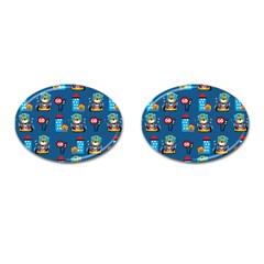 Racing-car-printing-set-cartoon-vector-pattern Cufflinks (oval) by Simbadda