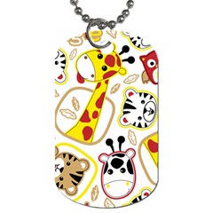 Vector Seamless Pattern Nice Animals Cartoon Dog Tag (two Sides) by Simbadda