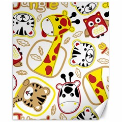 Vector Seamless Pattern Nice Animals Cartoon Canvas 16  X 20  by Simbadda