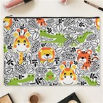 Seamless Pattern With Wildlife Cartoon Cosmetic Bag (XXXL) Front