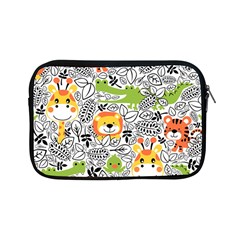 Seamless Pattern With Wildlife Cartoon Apple Ipad Mini Zipper Cases by Simbadda