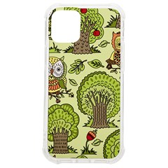 Seamless Pattern With Trees Owls Iphone 12 Mini Tpu Uv Print Case	 by Simbadda