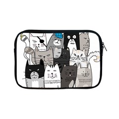 Cute Cat Hand Drawn Cartoon Style Apple Ipad Mini Zipper Cases by Simbadda