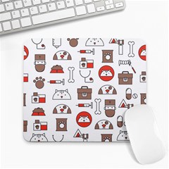 Vector Thin Line Art Vet Seamless Pattern Large Mousepad by Simbadda