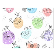 Cartoon-bird-cute-doodle-bird Premium Plush Fleece Blanket (large) by Simbadda