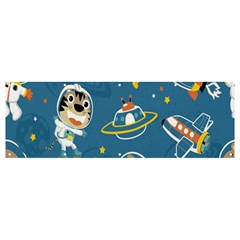 Seamless-pattern-funny-astronaut-outer-space-transportation Banner And Sign 12  X 4  by Simbadda