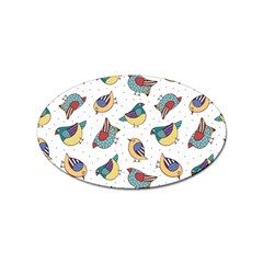 Seamless-pattern-with-hand-drawn-bird-black Sticker (oval) by Simbadda