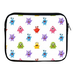 Seamless-pattern-cute-funny-monster-cartoon-isolated-white-background Apple Ipad 2/3/4 Zipper Cases by Simbadda