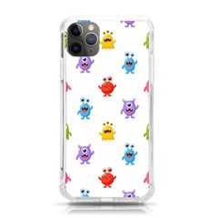 Seamless-pattern-cute-funny-monster-cartoon-isolated-white-background Iphone 11 Pro Max 6 5 Inch Tpu Uv Print Case by Simbadda
