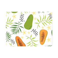 Seamless-tropical-pattern-with-papaya Premium Plush Fleece Blanket (mini) by Simbadda