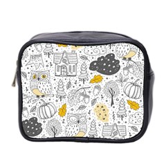 Doodle-seamless-pattern-with-autumn-elements Mini Toiletries Bag (two Sides) by Simbadda