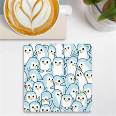 Penguins-pattern Uv Print Square Tile Coaster  by Simbadda