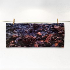 Twilight Treasures: Rocky Beachscape  Hand Towel by dflcprintsclothing