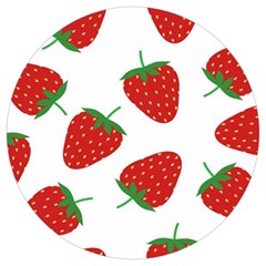 Seamless Pattern Fresh Strawberry Round Trivet by Bangk1t