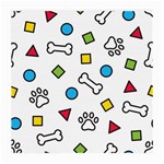 Dog Paw Seamless Pattern Footprint Bone Medium Glasses Cloth Front