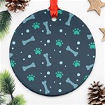 Bons Foot Prints Pattern Background Ornament (Round) Front