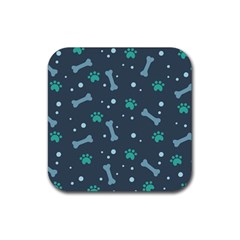 Bons Foot Prints Pattern Background Rubber Coaster (square) by Bangk1t