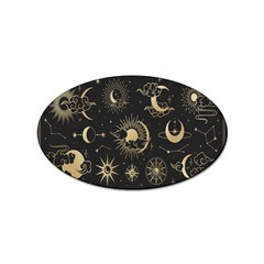 Asian-set With Clouds Moon-sun Stars Vector Collection Oriental Chinese Japanese Korean Style Sticker Oval (100 Pack) by Bangk1t