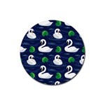 Swan Pattern Elegant Design Rubber Coaster (Round) Front