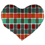 Bricks Abstract Seamless Pattern Large 19  Premium Heart Shape Cushions Back