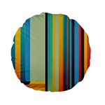 Colorful Rainbow Striped Pattern Stripes Background Standard 15  Premium Round Cushions Front