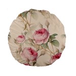 Roses Plants Vintage Retro Flowers Pattern Standard 15  Premium Round Cushions Back