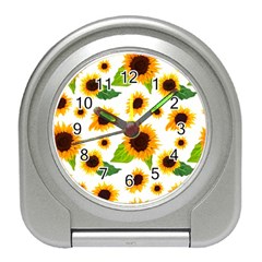 Sunflower Flower Seamless Travel Alarm Clock by Amaryn4rt