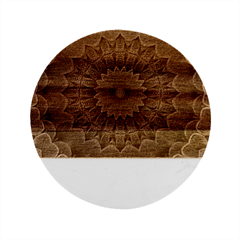 Shape Geometric Symmetrical Symmetry Wallpaper Marble Wood Coaster (round) by Bangk1t