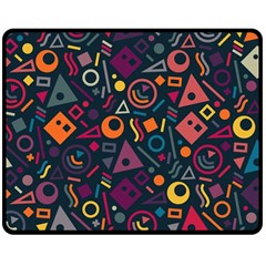 Doodle Pattern Two Sides Fleece Blanket (medium) by Grandong