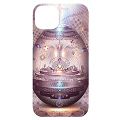 Cosmic Egg Sacred Geometry Art Iphone 14 Plus Black Uv Print Case by Grandong