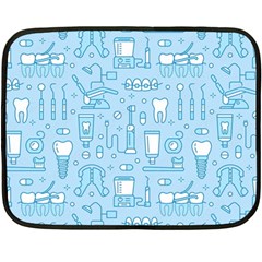 Dentist Blue Seamless Pattern Two Sides Fleece Blanket (mini) by Grandong