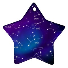 Realistic Night Sky With Constellations Star Ornament (two Sides) by Cowasu