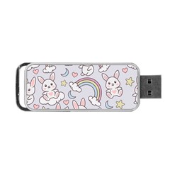 Seamless-pattern-with-cute-rabbit-character Portable Usb Flash (two Sides) by pakminggu