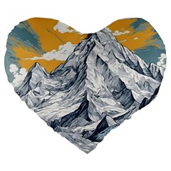 Nature Mountains Landscape Forest Large 19  Premium Heart Shape Cushions by Ravend