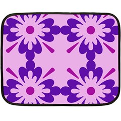 Pink And Purple Flowers Pattern Fleece Blanket (mini) by shoopshirt