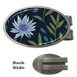 Abstract Floral- Ultra-stead Pantone Fabric Money Clips (Oval)  Front