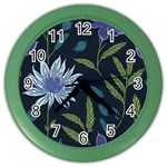 Abstract Floral- Ultra-stead Pantone Fabric Color Wall Clock Front