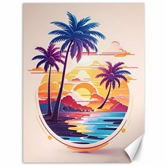 Nature Tropical Palm Trees Sunset Canvas 36  X 48  by uniart180623