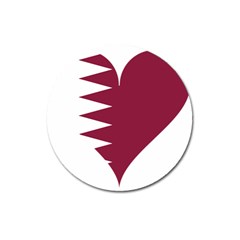 Heart-love-flag-qatar Magnet 3  (round) by Bedest