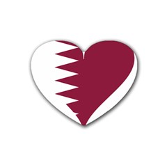 Heart-love-flag-qatar Rubber Coaster (heart) by Bedest