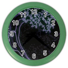 Vapor Wave Aesthetic Art Neon Asian Kanagawa Japanese Color Wall Clock by Cowasu