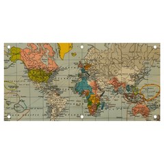 Vintage World Map Banner And Sign 4  X 2  by pakminggu